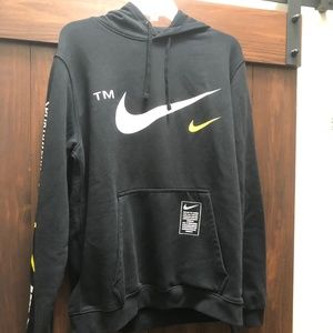 Nike Sportswear TM Hood men’s Large Black Sweatshirt Logos All Over RARE